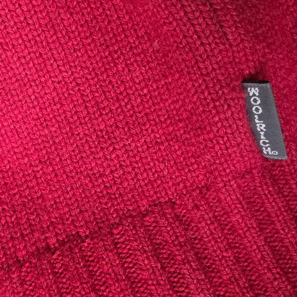 Woolrich-100% Lambswool Ruby and Gray Woolrich Sweater - Picture 3 of 7